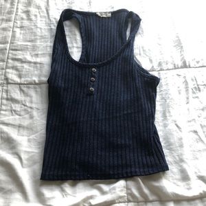 Navy Blue Tank Top with Buttons
